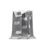 Pure New Wool Cat Themed Reversible Blanket