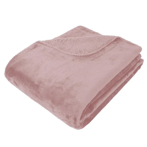Cosy Light Pink Reversible Throw