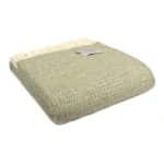 Illusion Green Grey Throw Blanket In Pure New Wool