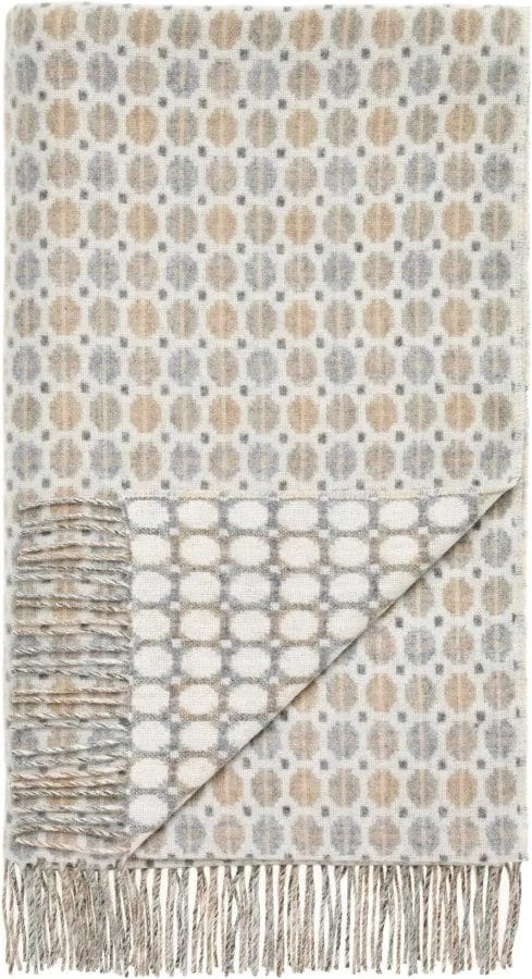 Milan Natural Lambswool Throw by Bronte