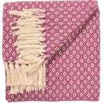 Recycled Cotton Diamond Weave Throw in Purple