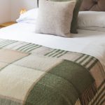 Pure New Wool Block Check Throw – Olive