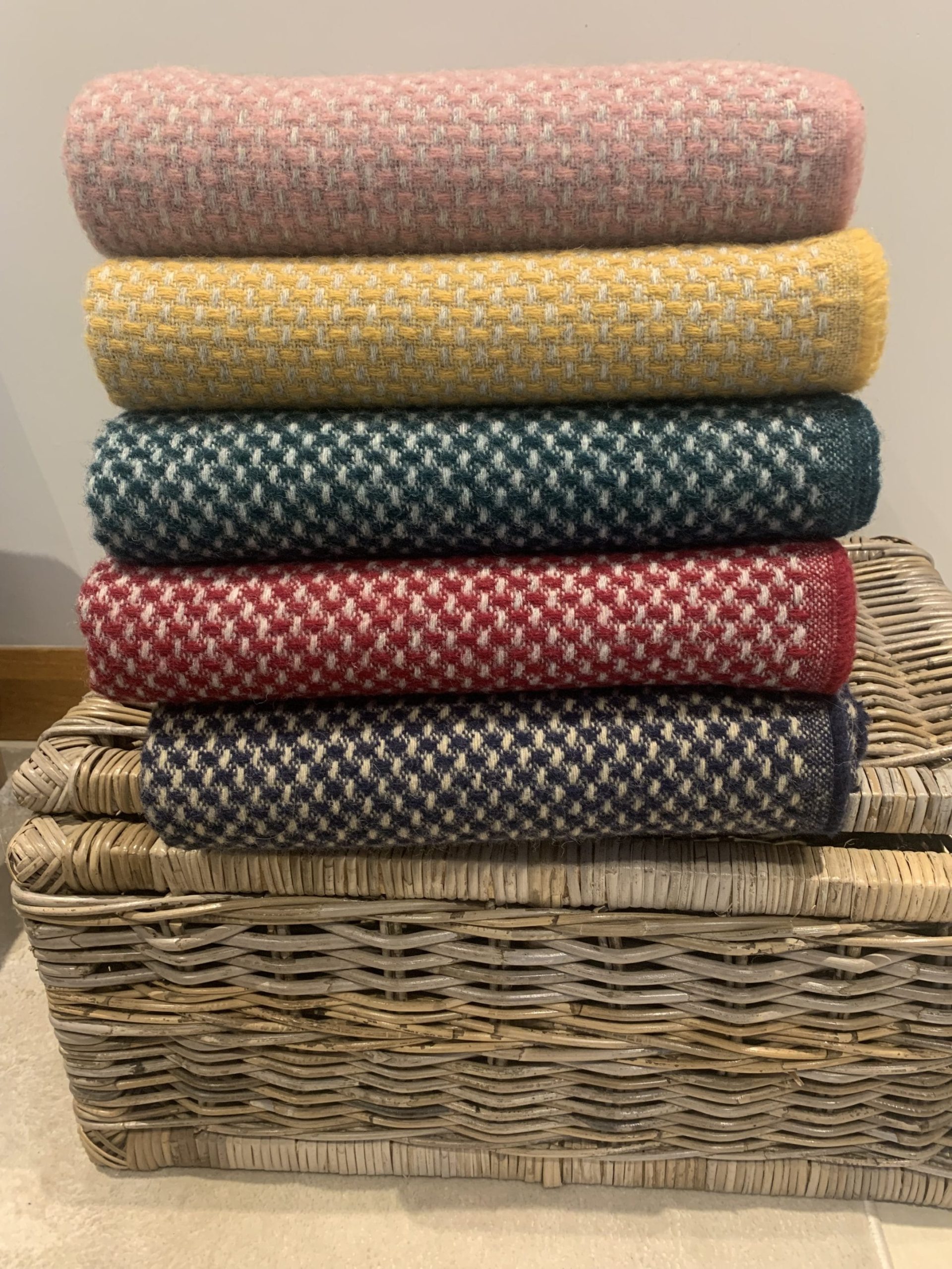 Pure New Wool Twill Throw In Duck-egg - Large size