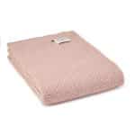 Pure New Wool Twill Throw in Pink / Grey- Large size