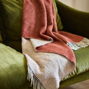 Pure New Wool Dartmoor Throw in Rust