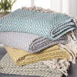 Diamond Cotton Handloom Throw in Grey