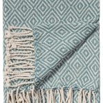 Diamond Cotton Handloom Throw in Teal