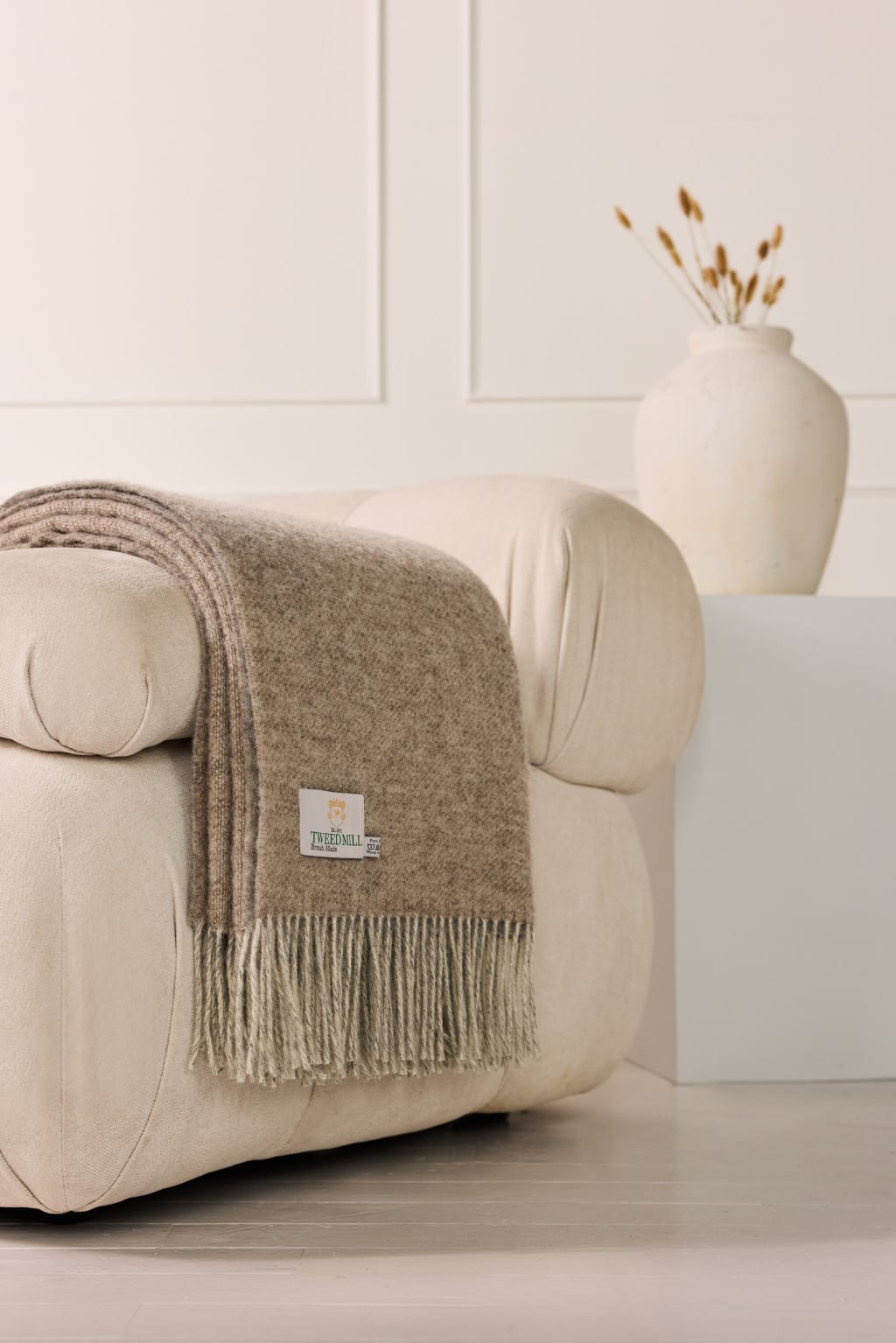 Pure New Wool Dartmoor Throw in Taupe