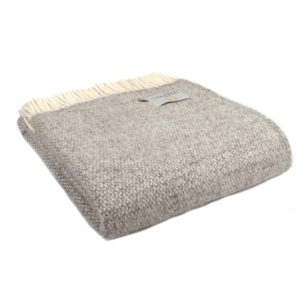 Pure New Wool Illusion Throw in Grey