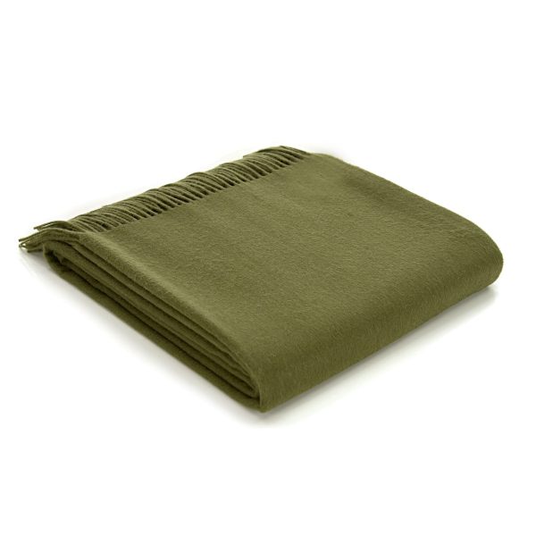 Olive Lambswool Throw