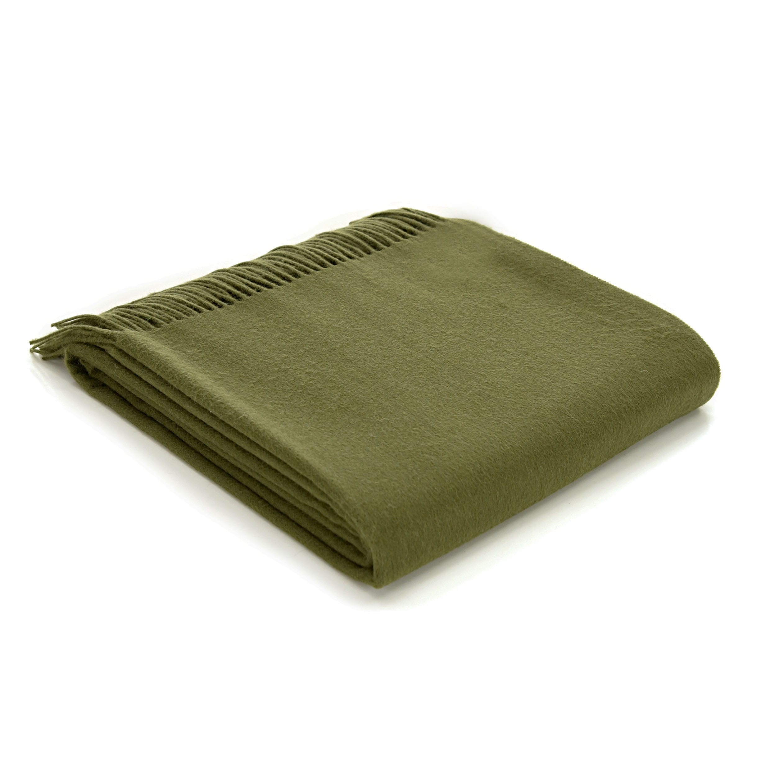 Olive Lambswool Throw